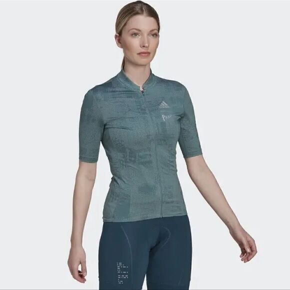 Adidas Parley Cycling Zipper Jersey Top Women's Small S Grey Heat RDY New HI6832 - Picture 5 of 16